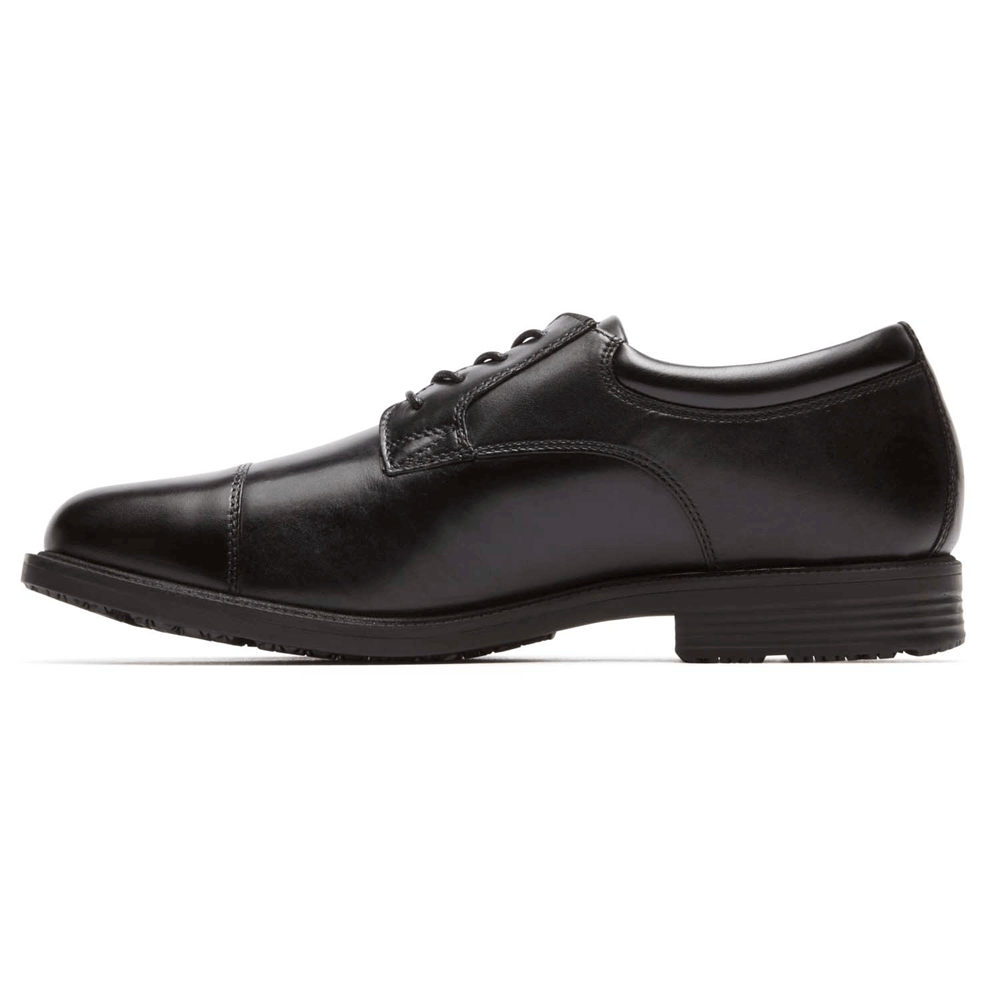 Sapatos Sociais Rockport Homem Pretas - Essential Details Waterproof Cap Toe - 43186SJUN